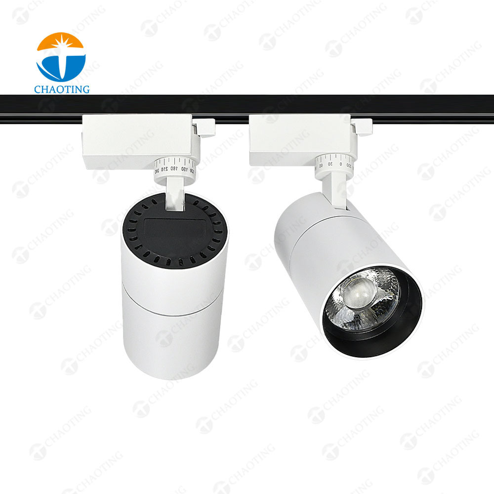 Modern Commercial Adjustable SpotLight Recessed Surface Mounted Led Rail Lighting System Black 20W 30W 40W Cob Track Spot Lights