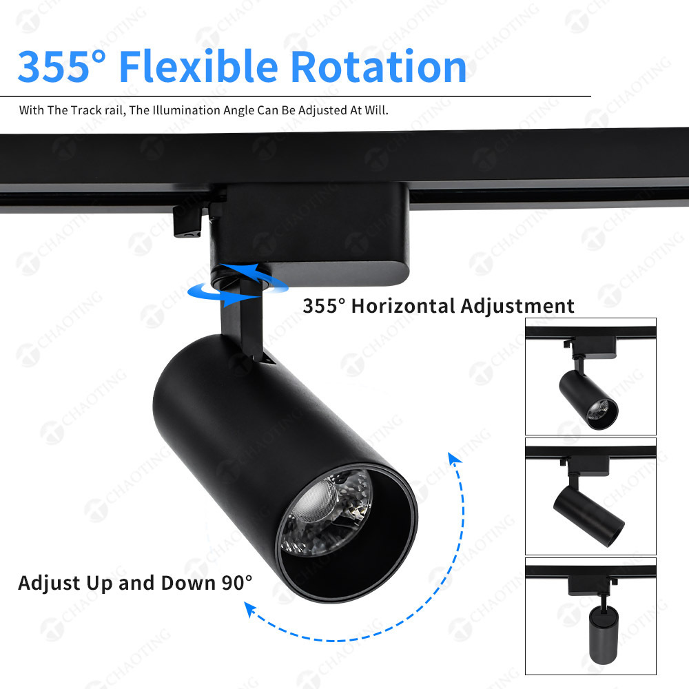 Linear Rail Lighting Fixtures Lamp System 10W 20W 30W Track Spotlight Adjustable Track Light Black White Led Spot Light For Shop