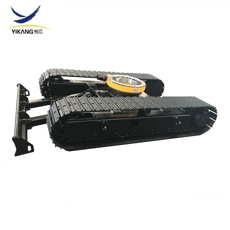 compact custom excavator crawler rubber steel tracked undercarriage for bulldozer robot chassis with hydraulic dozer