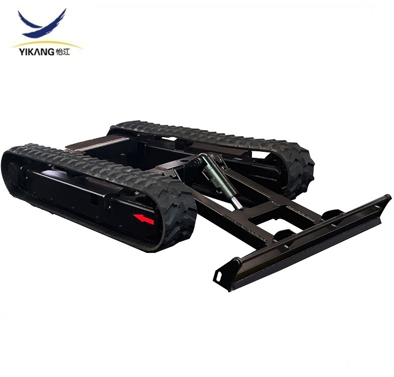 compact custom excavator crawler rubber steel tracked undercarriage for bulldozer robot chassis with hydraulic dozer