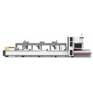 EPlaser aluminum tube h beam laser cutter three chuck automatic fiber laser cutting machine for metal pipe tube