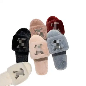 Designer Home Shoes Women House Slippers Warm Faux Flip-Flops Winter Indoor Warm Cotton Slippers