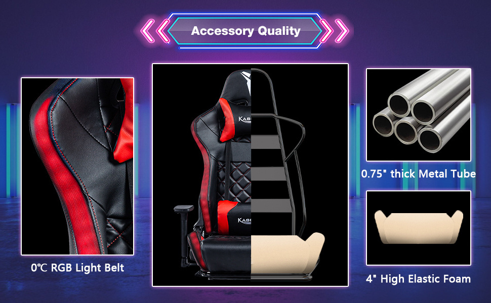 VANBOW Full Black PU Leather Computer PC Game Chair Silla Gamer Led RGB Racing Massage Gaming Chair With Lights