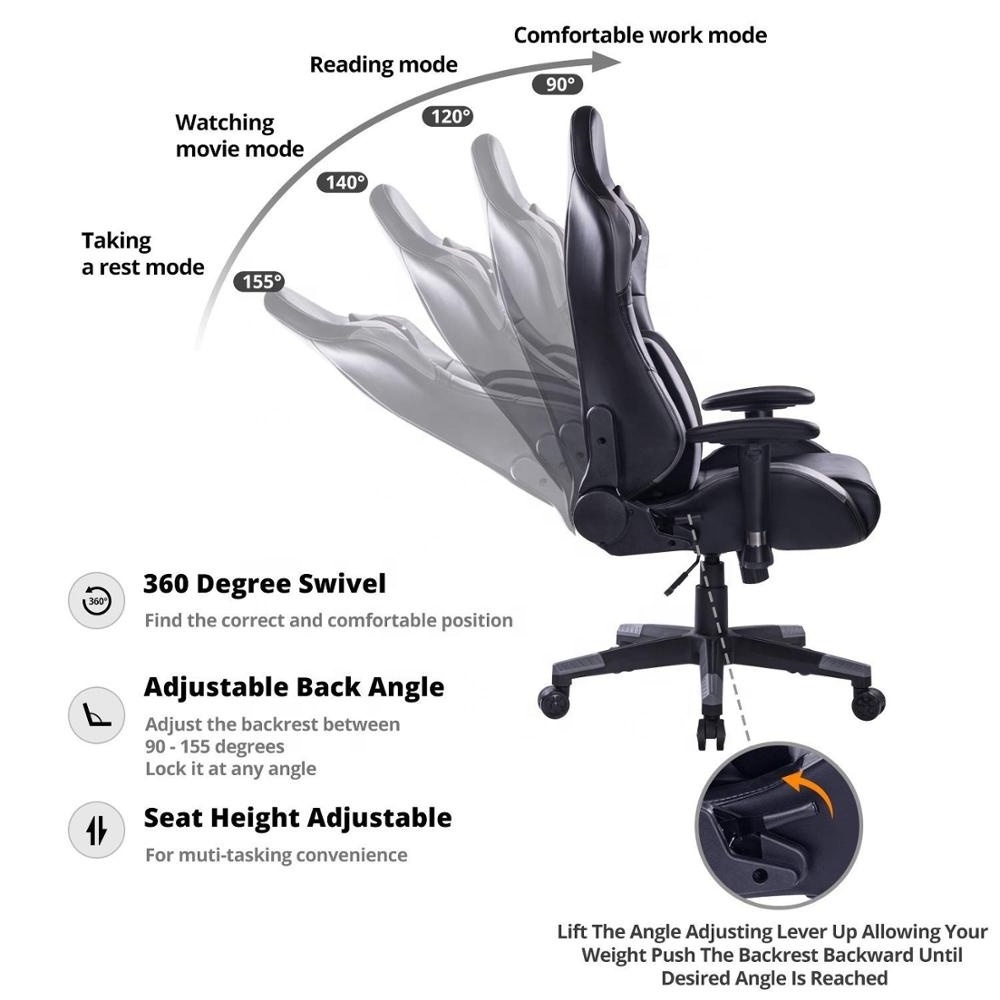 VANBOW Multifunctional Ergonomic Office Computer Desk Gaming Chair with Soft Memory Foam Seat Cushion