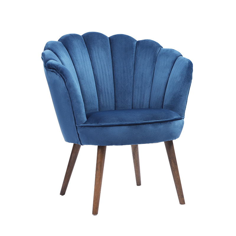 VANBOW M079-1R  Hot Selling Navy Blue Velvet Scalloped Chair Scallop Visitor Chair