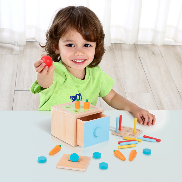 Wooden 4 In 1 Educational Toys Block Toy Shape Sorter Game Montessori Toys for Kids