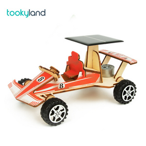 2024 New kids wooden toys DIY 3D wooden cars - solar Racing Car games toys for children