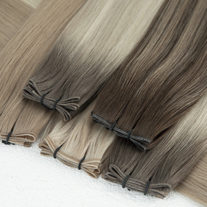 New Design Handtied Wefts Invisible Flat Weft Weave Human Hair Extensions Vendors Seamless Genius Weft