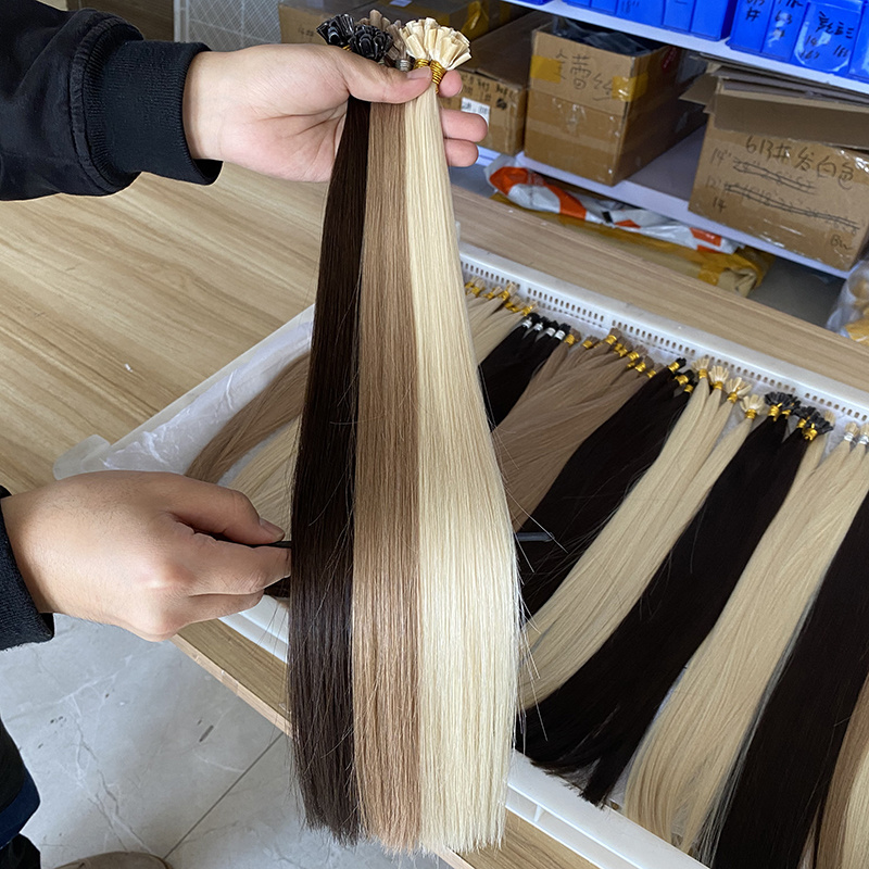 Sobeauty Drop Shipping Wholesale Price Russian Keratin Tip Hair Extension, 20 Inches Brown Double Drawn u Tip Hair Extensions