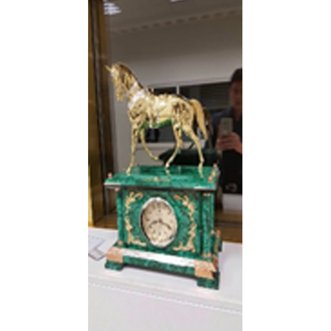 Antique Collectible Malachite Table Ware Clock