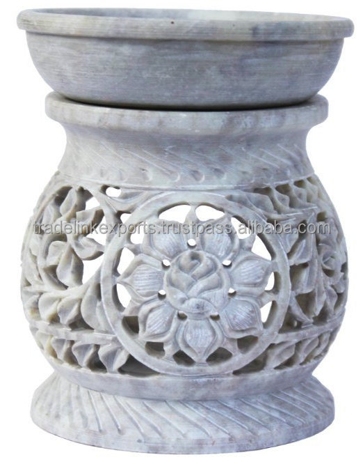 Handcarving Soapstone Aroma Oil Diffuser Lamp Natural Stone Aroma Fragrance Burner