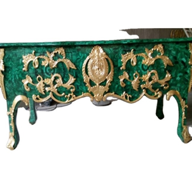 Durable Long Life Designer Stylish Decorative Malachite Console Table Modern Luxury Living Room Decorative Furniture