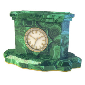 Fashionable Art Decorative Vintage Style Malachite Small Table Clock Home Office Decoration By Indian Manufacturer