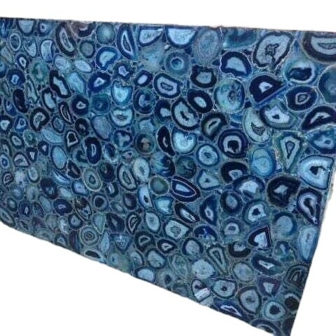 Backlit Blue Agate Semi Precious Gemstone Kitchen Vanity Counter Top