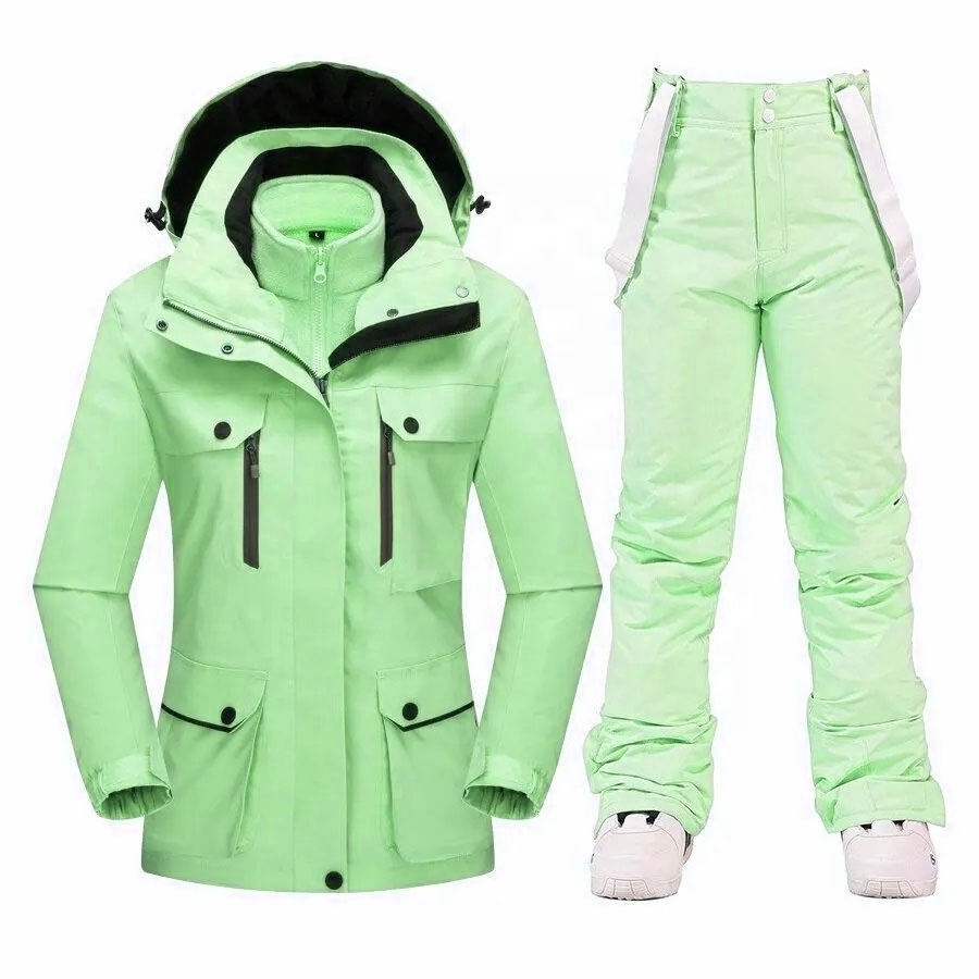 Custom Waterproof Breathable Ski Suit Unisex Two Piece Outdoor Sports Snowboard Snow Suit