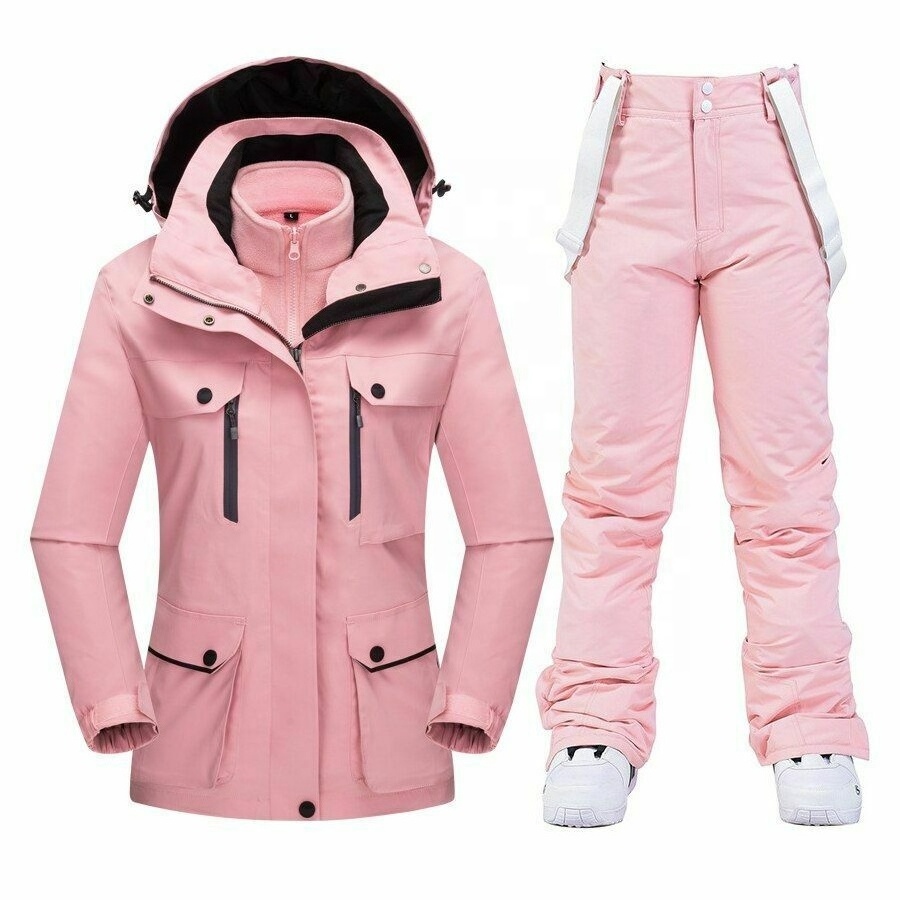 Custom Snowboard Women Snow Wear Outdoor Winter warm waterproof Ski Suit 2 Piece Suit For Women