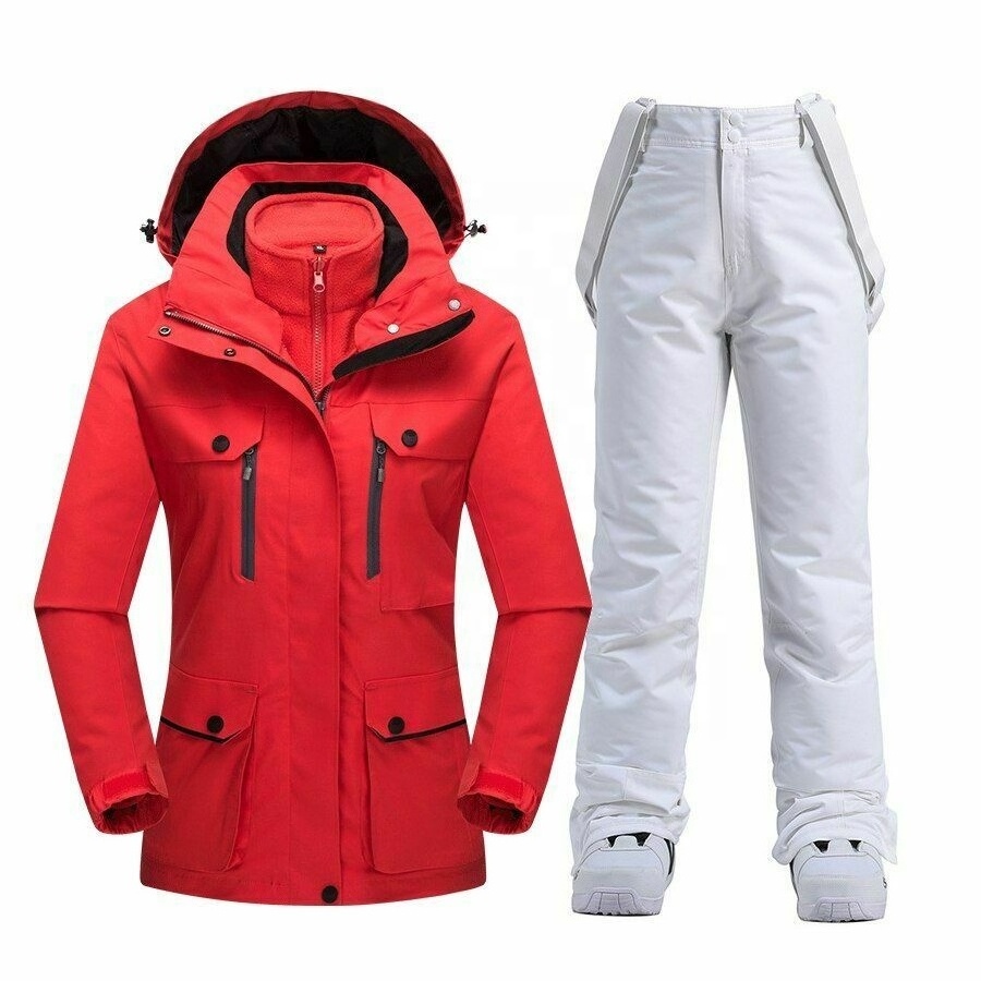 Custom Snowboard Women Snow Wear Outdoor Winter warm waterproof Ski Suit 2 Piece Suit For Women