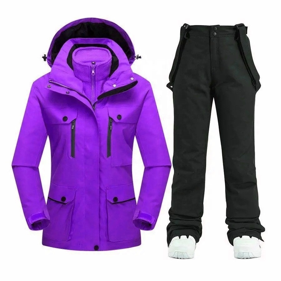 Custom Waterproof Breathable Ski Suit Unisex Two Piece Outdoor Sports Snowboard Snow Suit