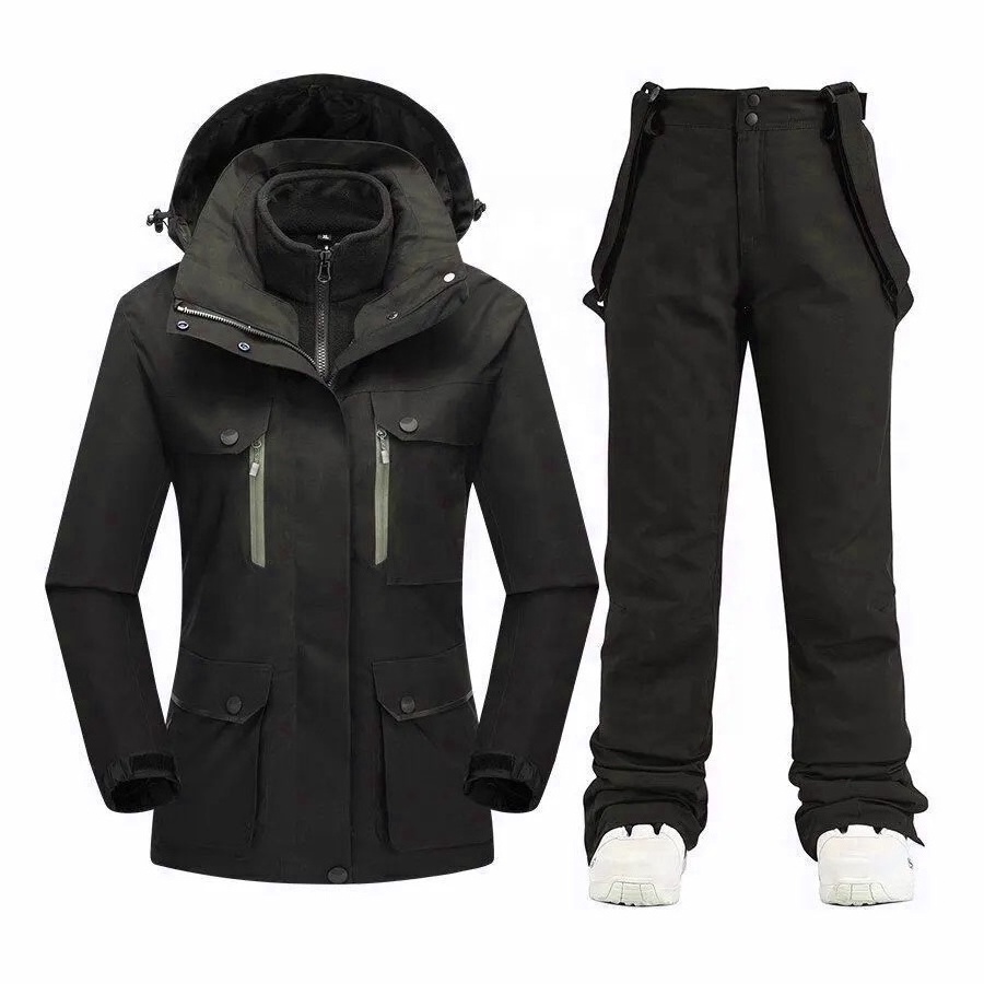 Custom Waterproof Breathable Ski Suit Unisex Two Piece Outdoor Sports Snowboard Snow Suit