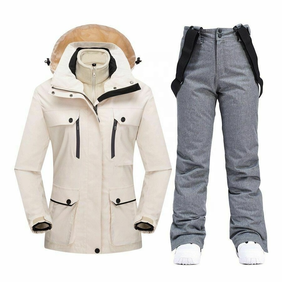 Custom Snowboard Women Snow Wear Outdoor Winter warm waterproof Ski Suit 2 Piece Suit For Women