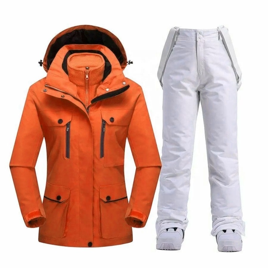 Custom Waterproof Breathable Ski Suit Unisex Two Piece Outdoor Sports Snowboard Snow Suit