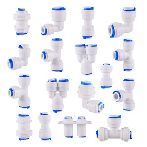 Reverse Osmosis Quick Connector 1/4"3/8"OD Hose Tee Y Coupling Equal Convert Elbow Straight RO Water  Pipe Fitting