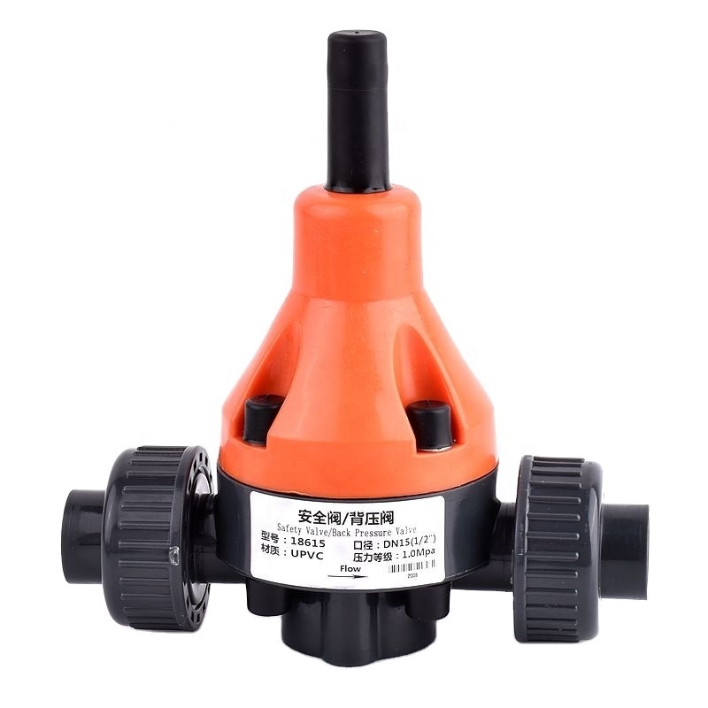 UPVC plastic regulator safety relief back pressure valve for dosing metering pumps