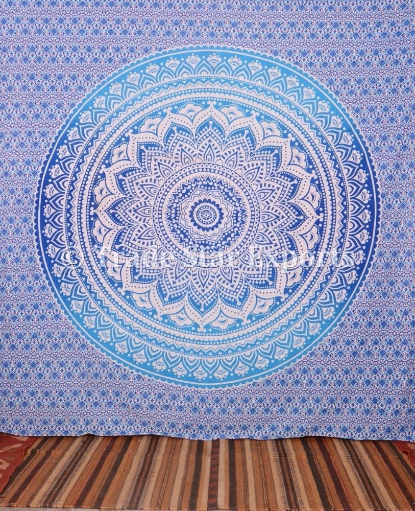 Ombre Tapestry Wall Hanging Bohemian Wall Decor 100% Cotton Bedspread Home Decorative Wall Art Mandala Beach Throw