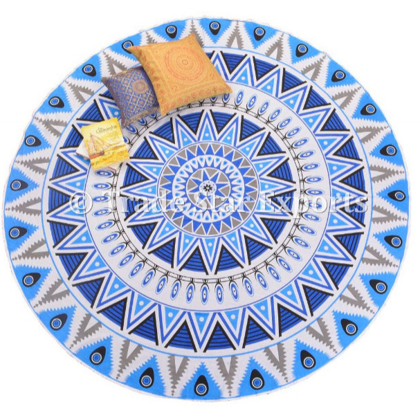 Indian Psychedelic Tapestry Decorative Mandala Roundie Hippie Beach Throw Boho Yoga Mat 72