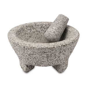 Custom Cheap Price Guacamole Maker Mexican Molcajete Bowl Natural Stone Granite Mortar and Pestle For Grinding