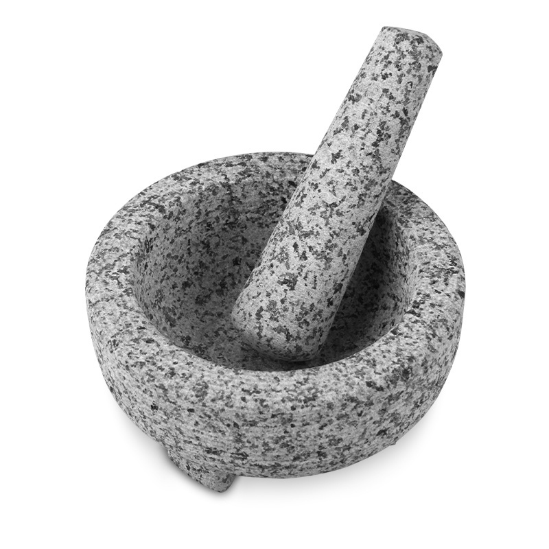 Custom Traditional Guacamole Maker Mexican Molcajete Bowl Natural Stone Granite Mortar and Pestle For Grinding