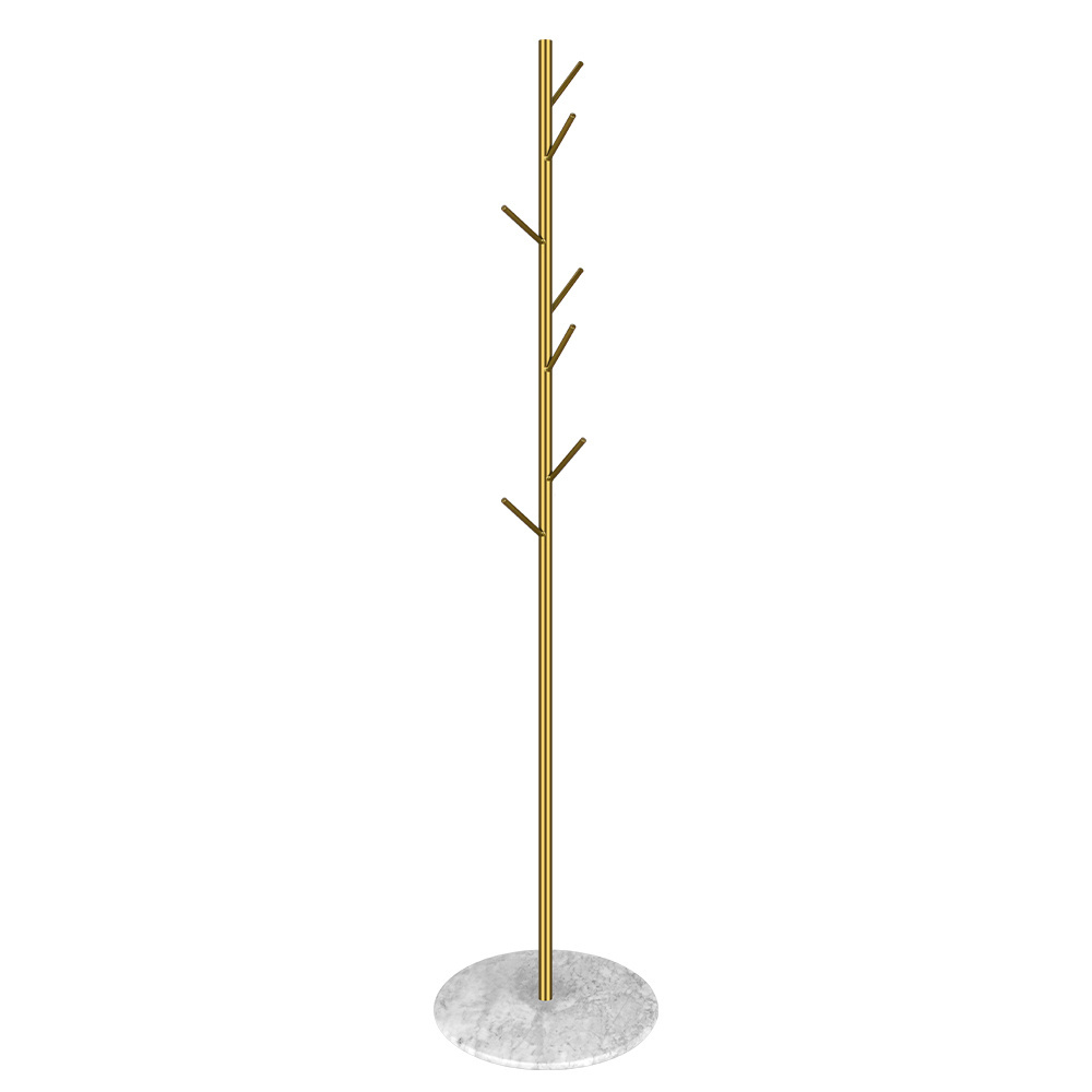 Luxury Easy Install Marble Base Metal Coat Racks Freestanding Tree Hat Coat Rack Stand For Clothes Racks