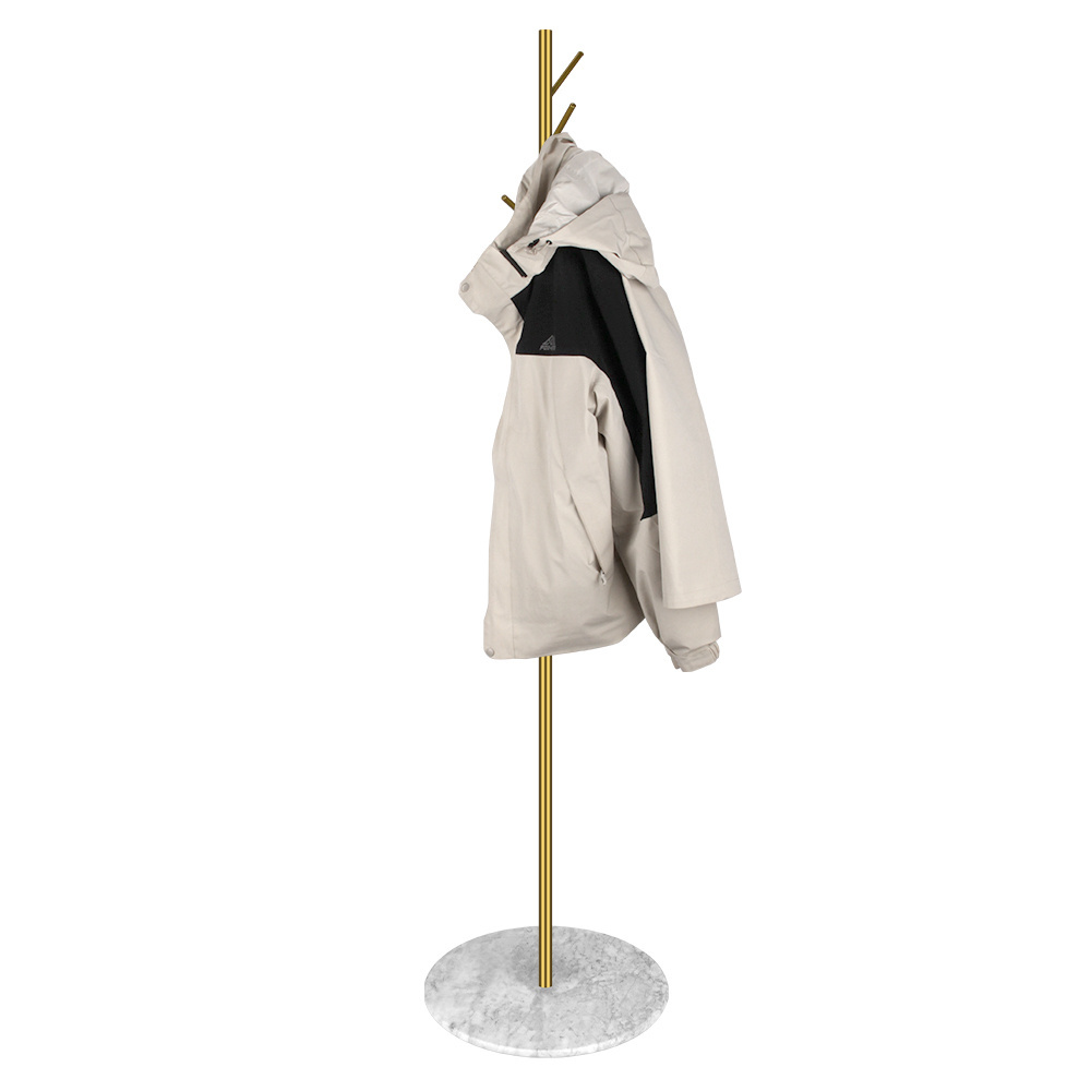 Luxury Easy Install Marble Base Metal Coat Racks Freestanding Tree Hat Coat Rack Stand For Clothes Racks