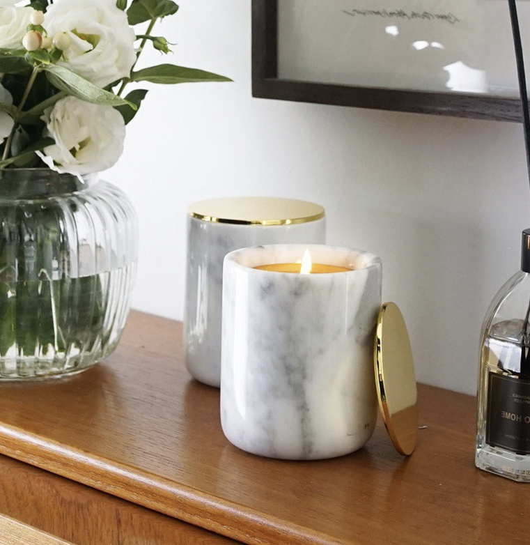 Decorating Natural Stone Marble Candle Holders Candle Jars