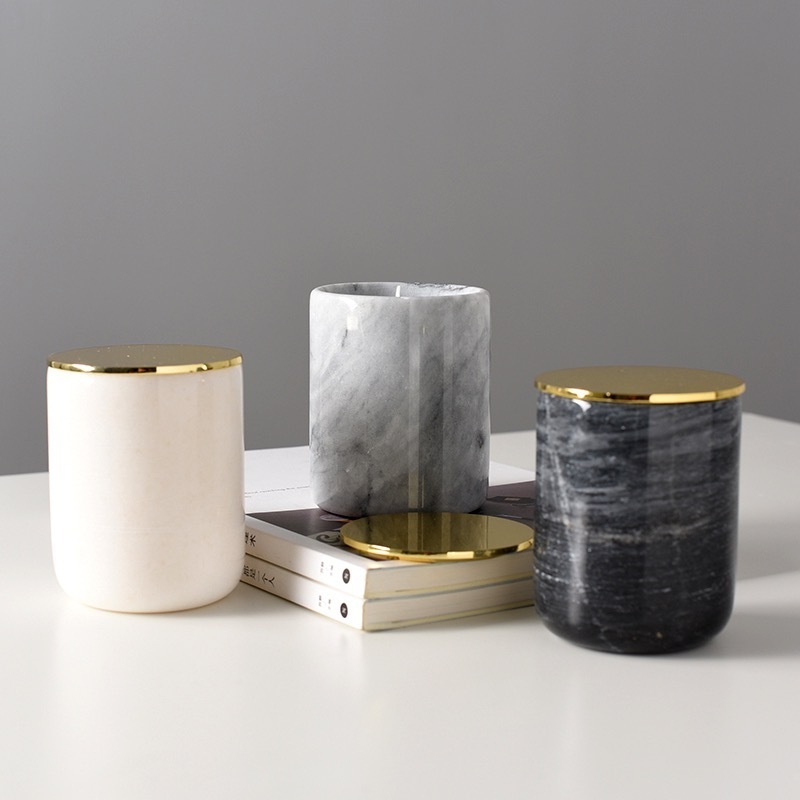 Decorating Natural Stone Marble Candle Holders Candle Jars