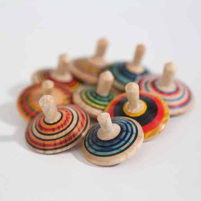 Children wood toys for kids spinning tops wooden spinning top wood spinning top toy gyroscope toy From Tradnary