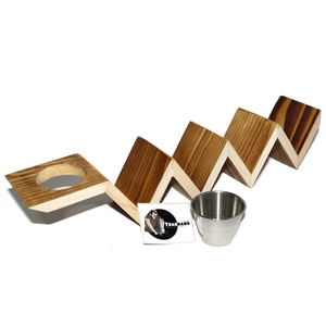 Pine Wood Taco Tray In Zigzag Design For Kitchen Home Hotel Restaurant Wooden Taco Tray At Lowest Price From Tradnary