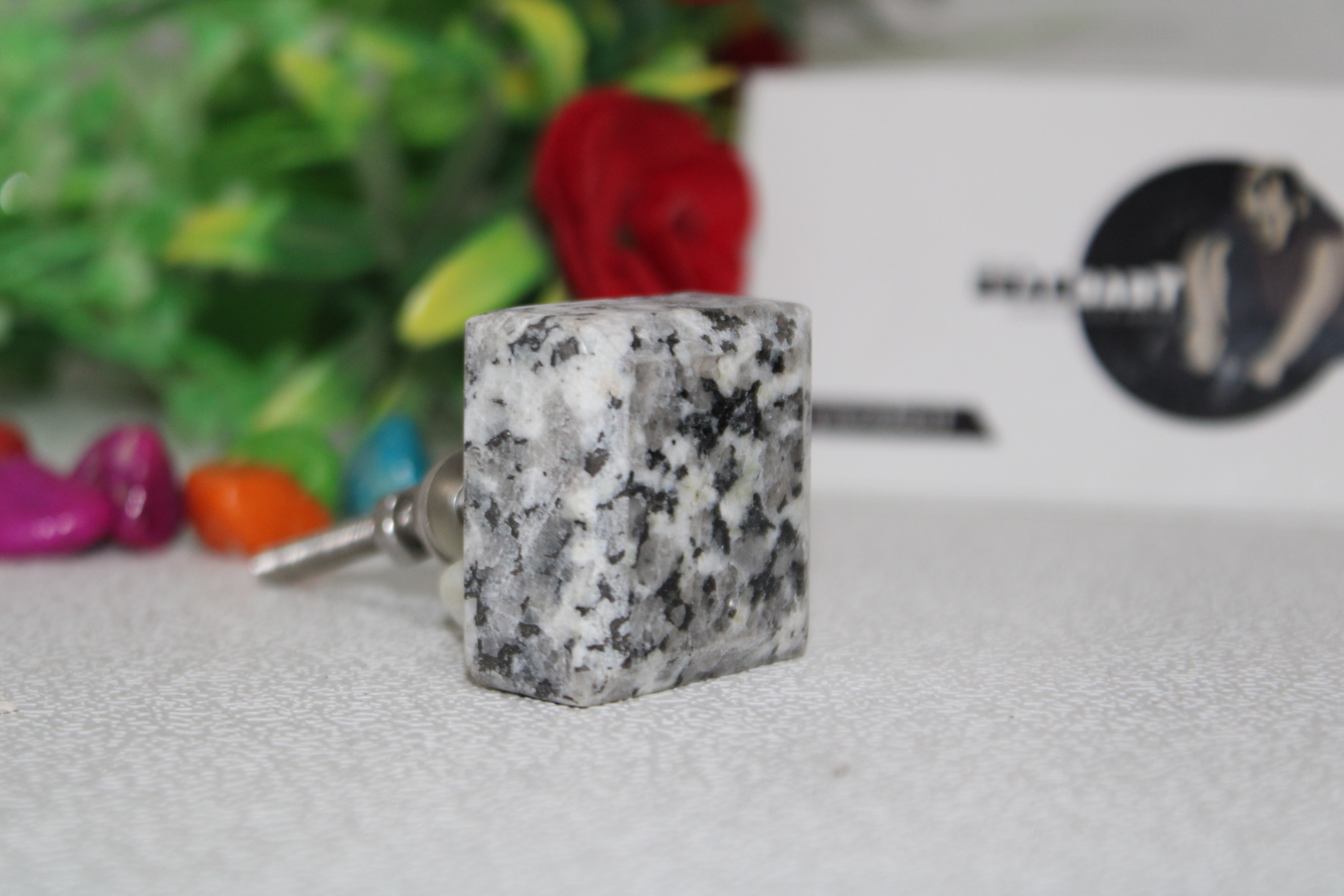 Tradnary Handmade Handle Knob In White Granite Marble & Square Shape & Manufacturer From Sambhal Door Knob For Living Room