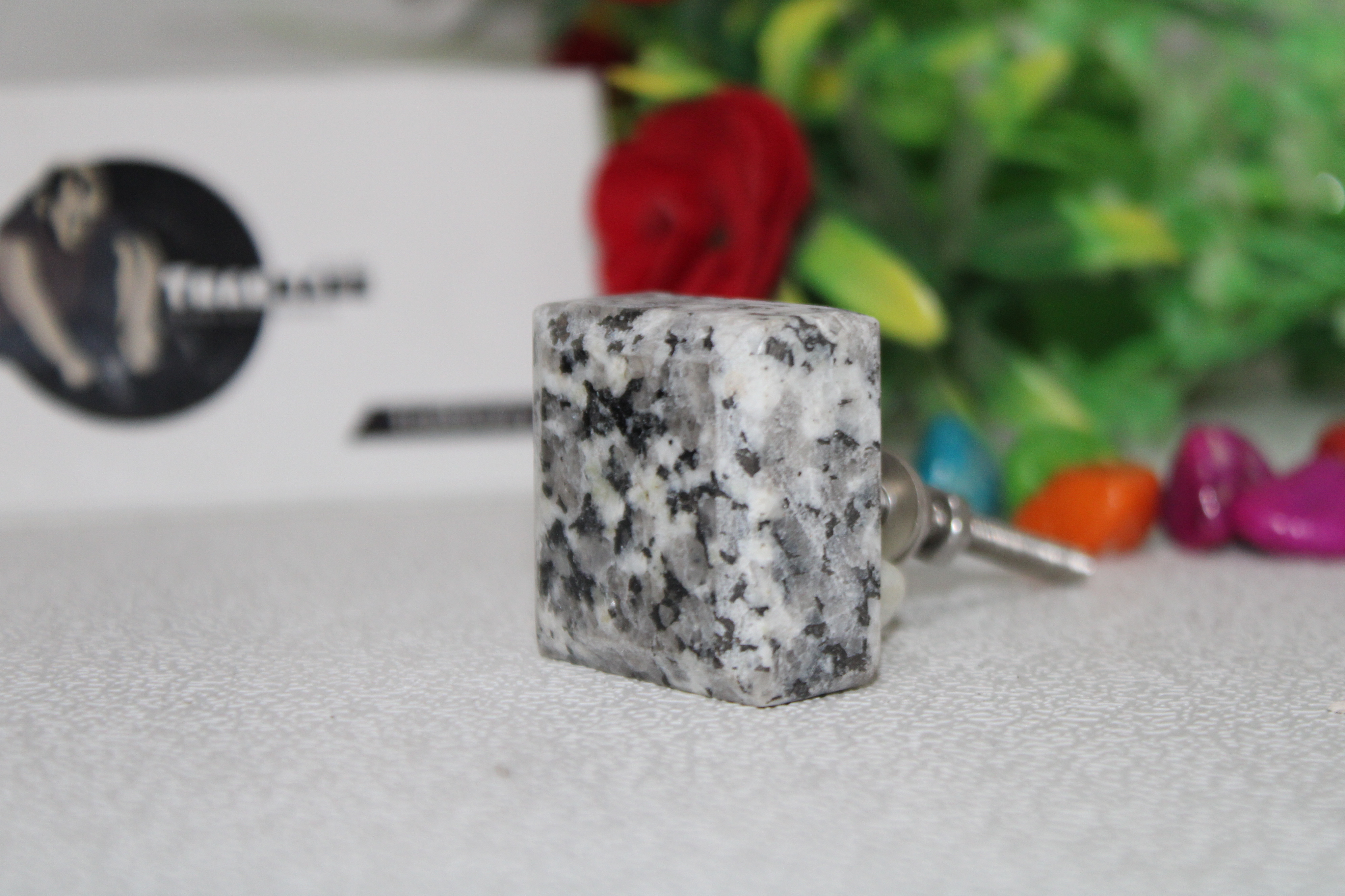 Tradnary Handmade Handle Knob In White Granite Marble & Square Shape & Manufacturer From Sambhal Door Knob For Living Room