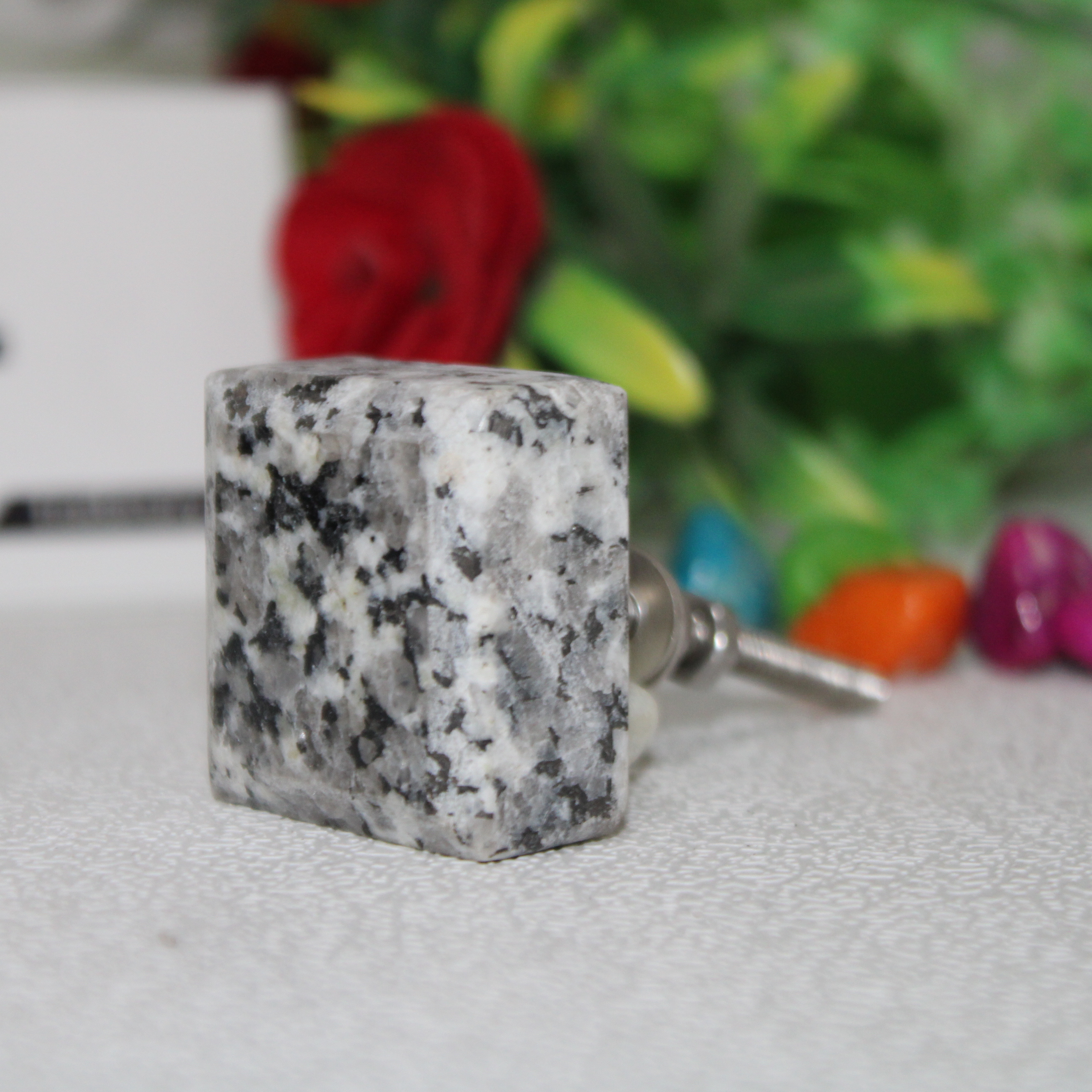 Tradnary Handmade Handle Knob In White Granite Marble & Square Shape & Manufacturer From Sambhal Door Knob For Living Room