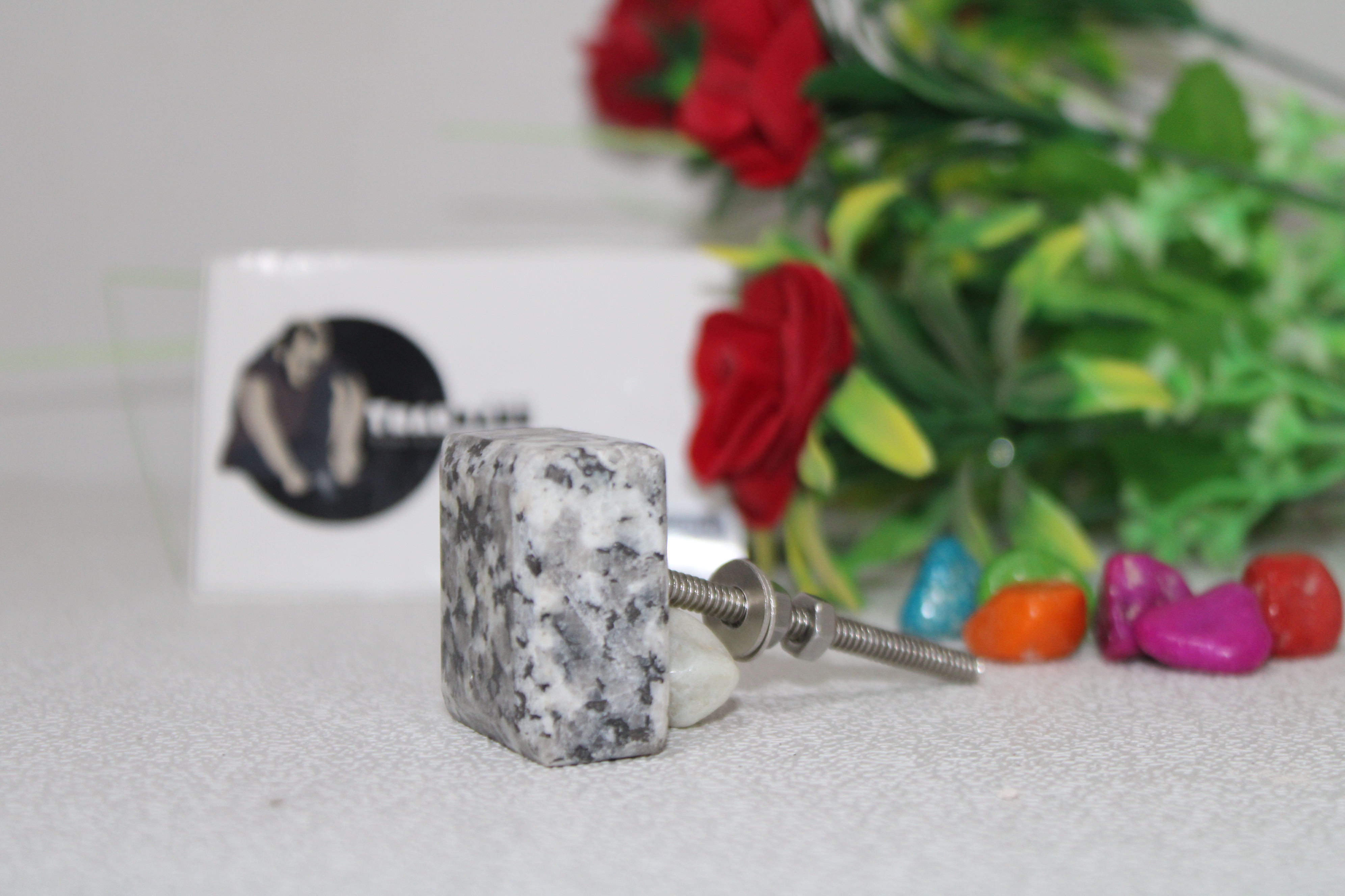 Tradnary Handmade Handle Knob In White Granite Marble & Square Shape & Manufacturer From Sambhal Door Knob For Living Room