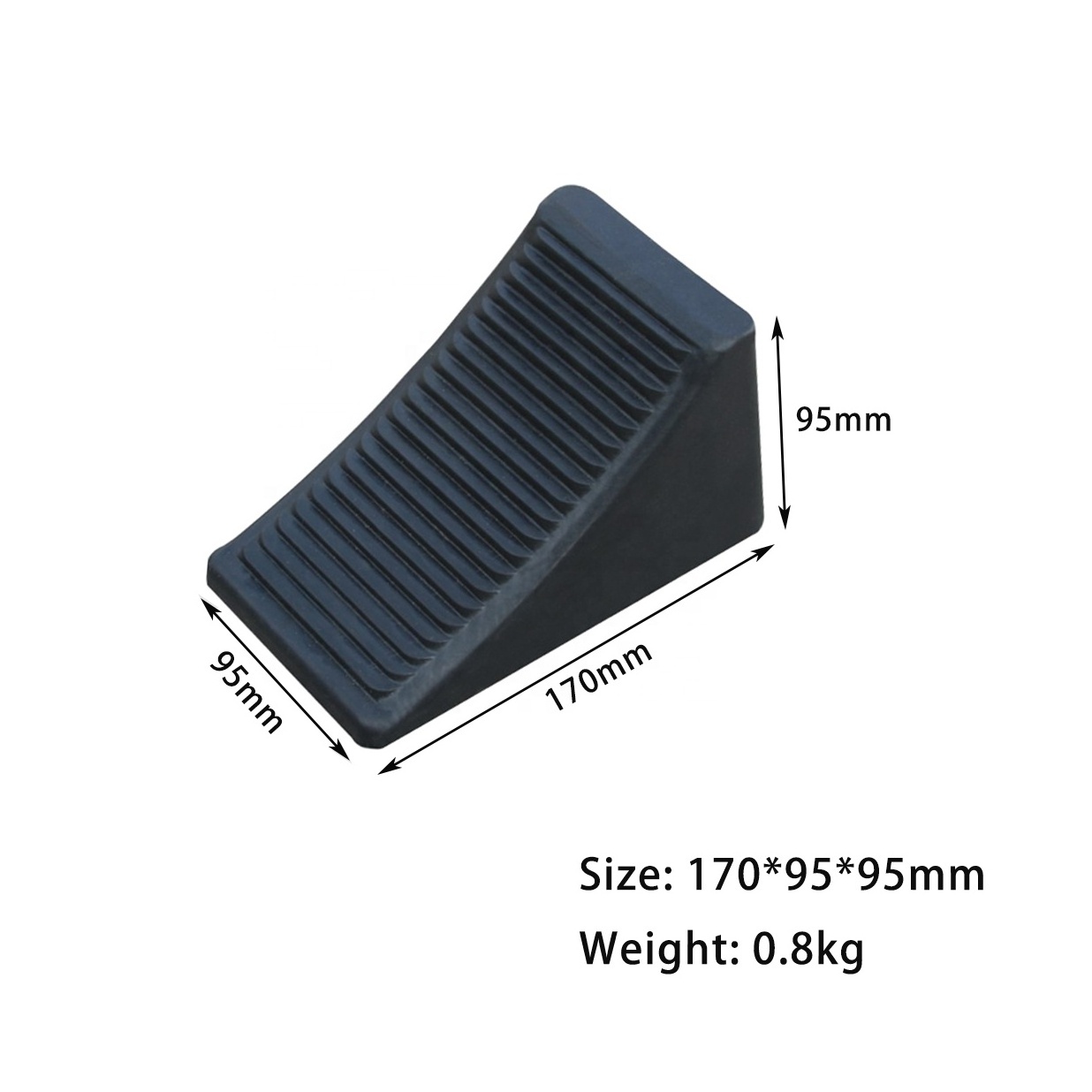 Lightweight Strong High Quality 170*95*95mm Rubber Wheel Chock