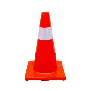 Manufacture 45cm Flexible Orange Red PVC Safety Used Traffic Road Cones