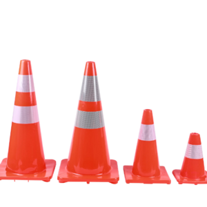 PVC Orange Traffic Safety Cone With Reflective Band Used Traffic Cones