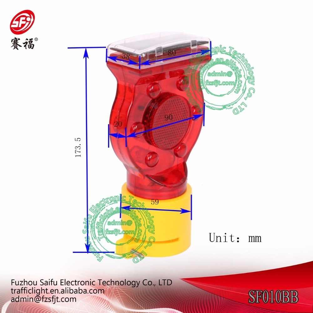 High intensity solar power led warning strobe traffic light