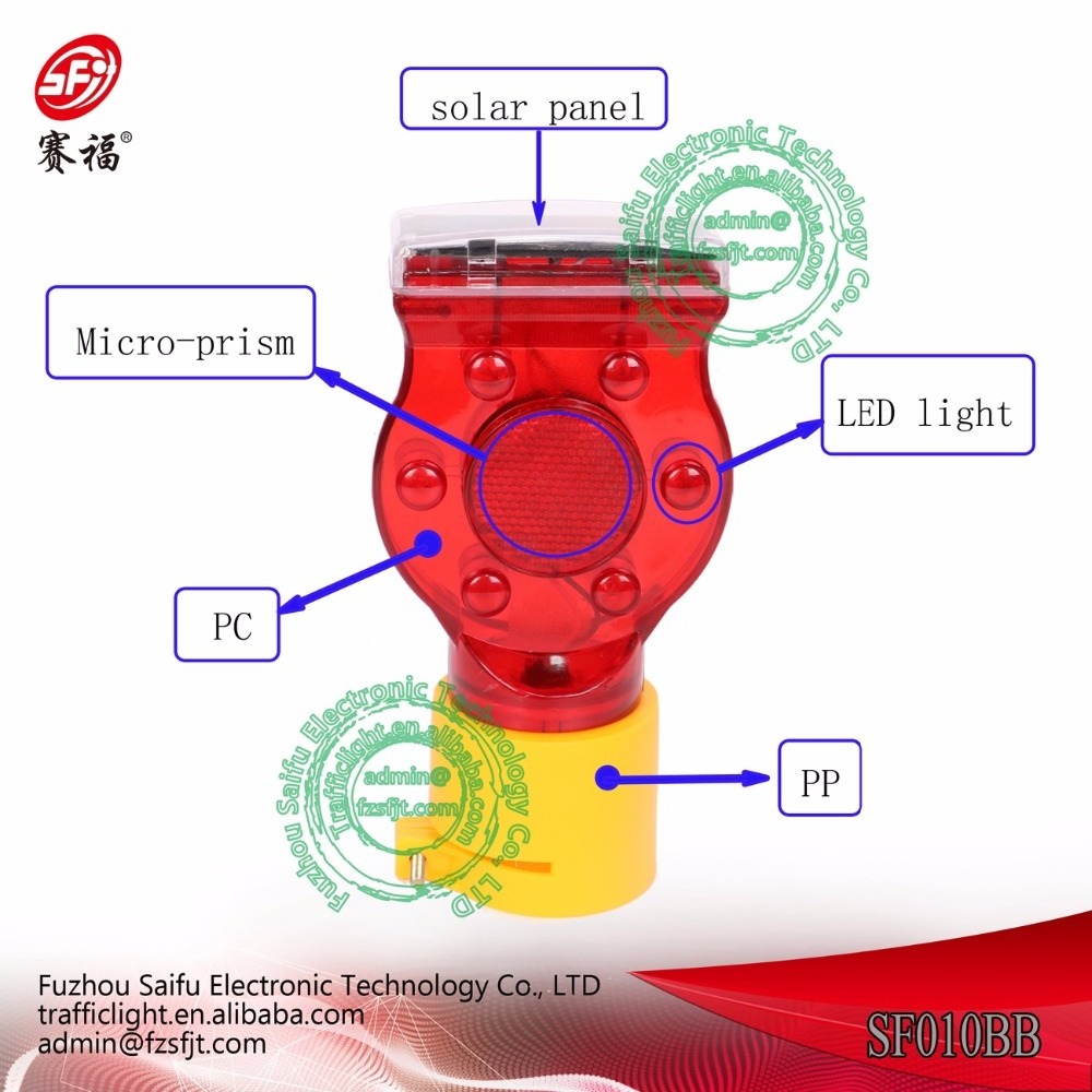 High intensity solar power led warning strobe traffic light