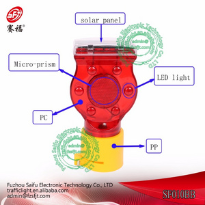 High intensity solar power led warning strobe traffic light