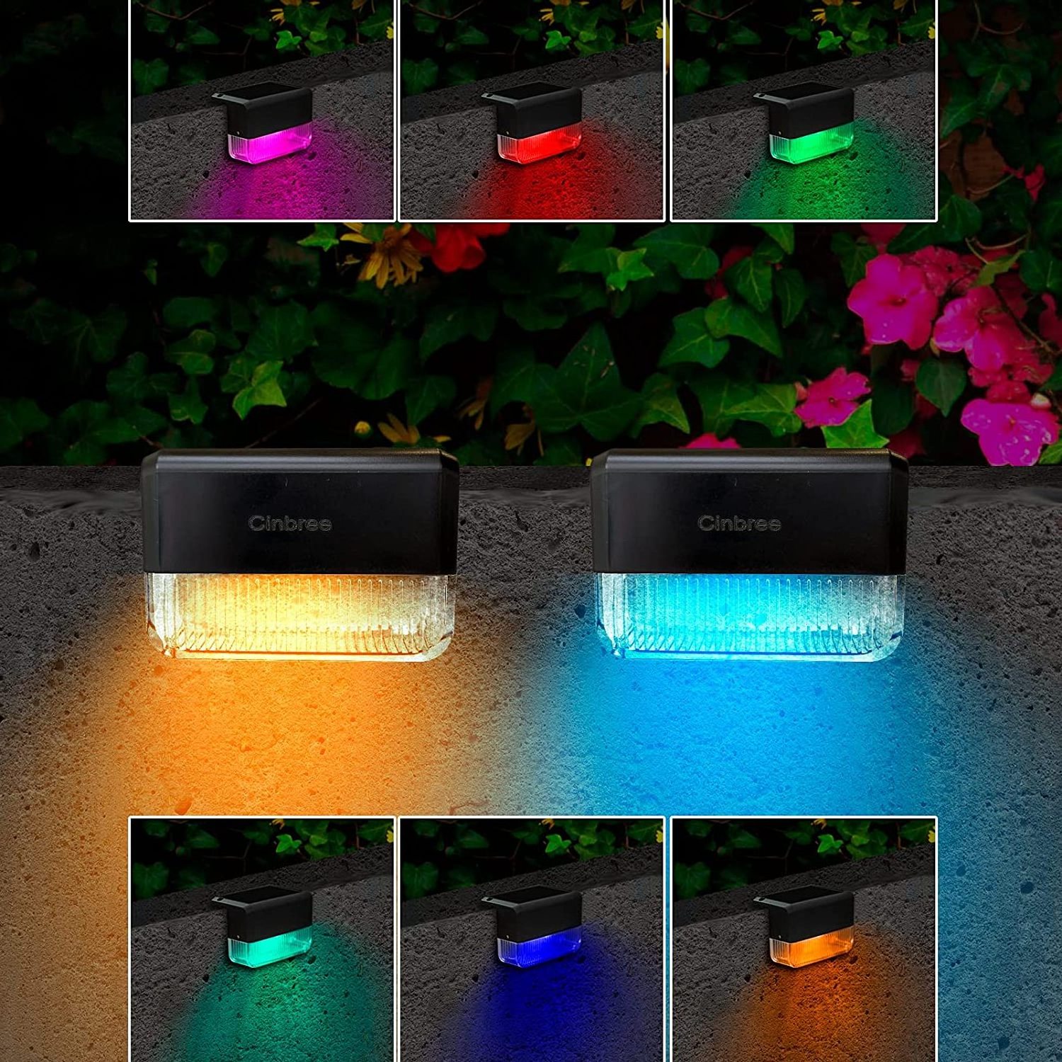 LED Solar Stair Lamp IP65 Waterproof Outdoor Garden Pathway Yard Patio Step Fence Wall Gate Security Night Light