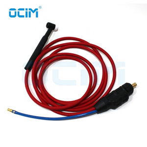 WP17F Tig Welding Gun Torch 4M Red soft Hose 10-25 Euro Connector