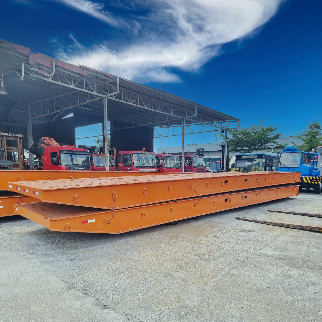 40ft 100Ton Heavy Duty Mafi Roll Trailer for heavy static goods and materials in the maritime shipping industry